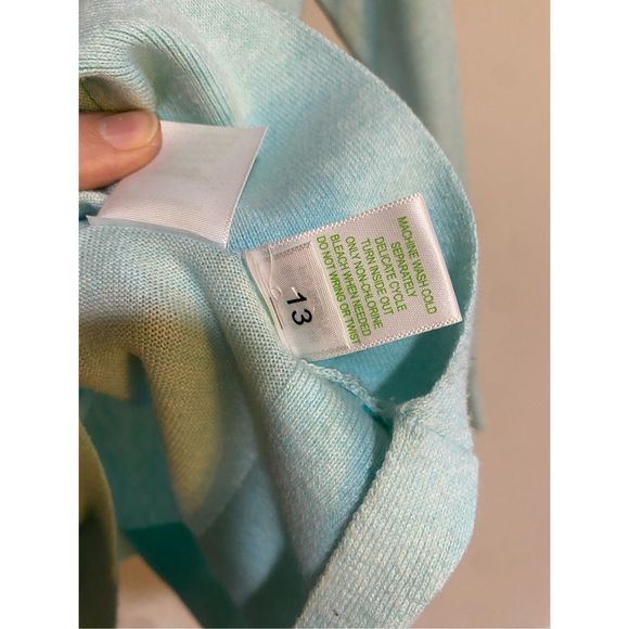 Lilly Pulitzer Milton Boatneck Sweater Whispered Heather Blue, Size XS, MP $148 - Picture 7 of 12